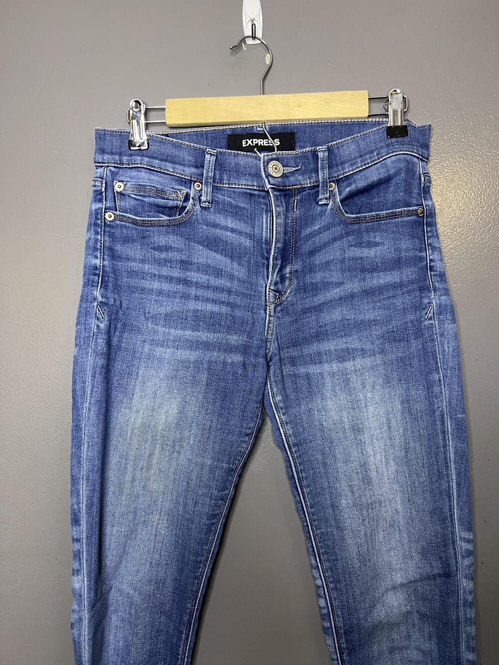 Express Legging Mid Rise Jeans Womens 6R Medium Wash Blue Jegging Stretch Denim